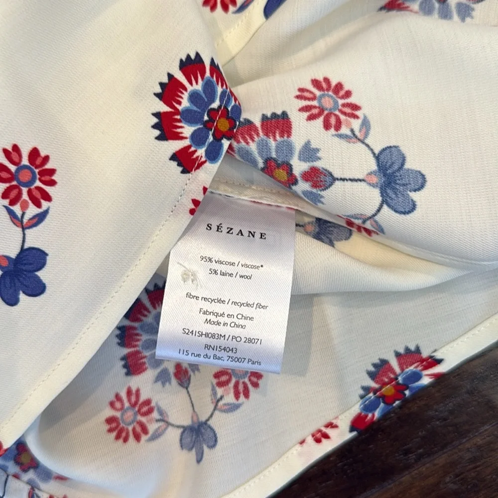 Sezane women’s 2 piece blouse and skirt. Malia collection. Shirt sz 4/skirt 2 - Picture 6 of 11